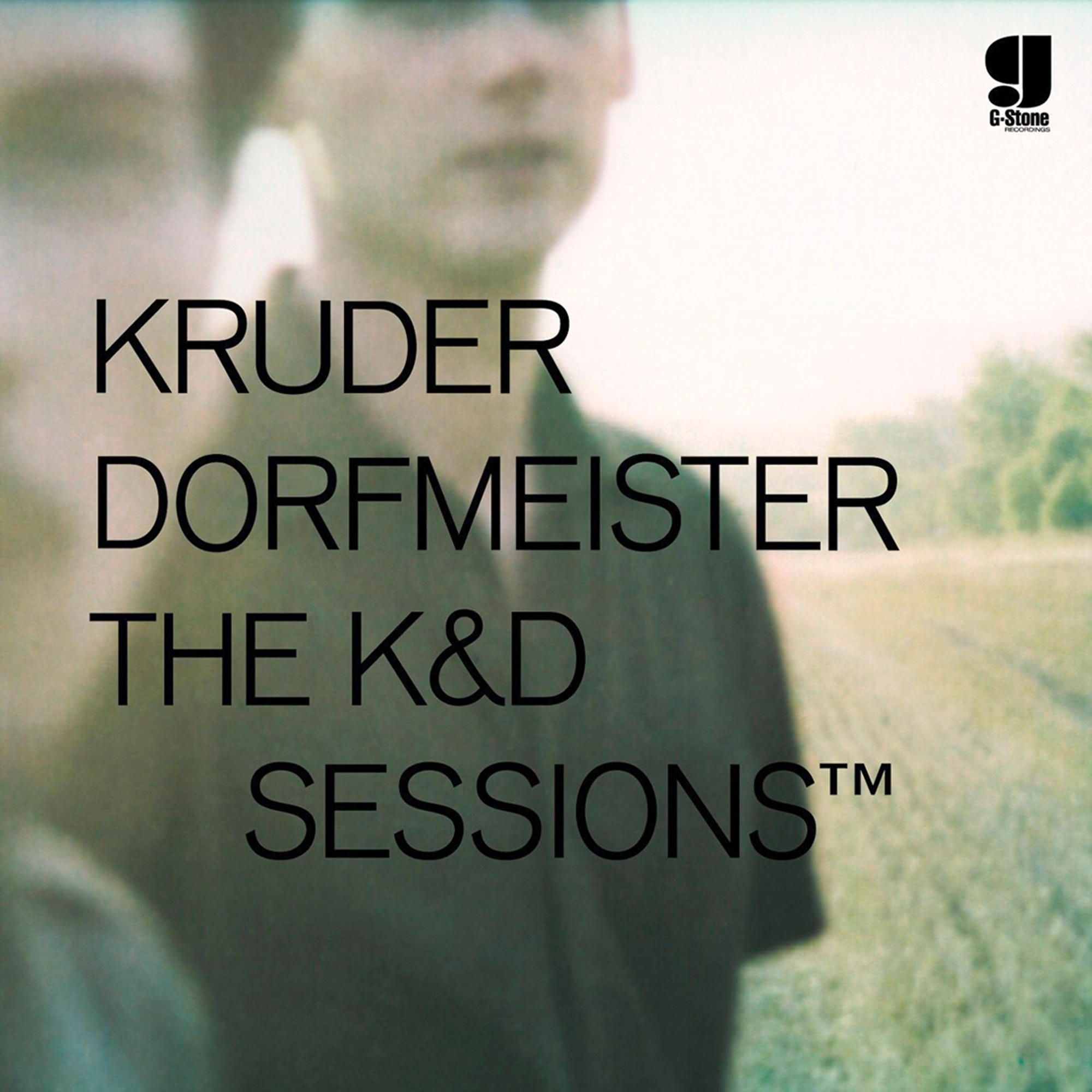 Albumcover: Kruder & Dorfmeister. Text auf verschwommenem Hintergrund einer Person und Feld.