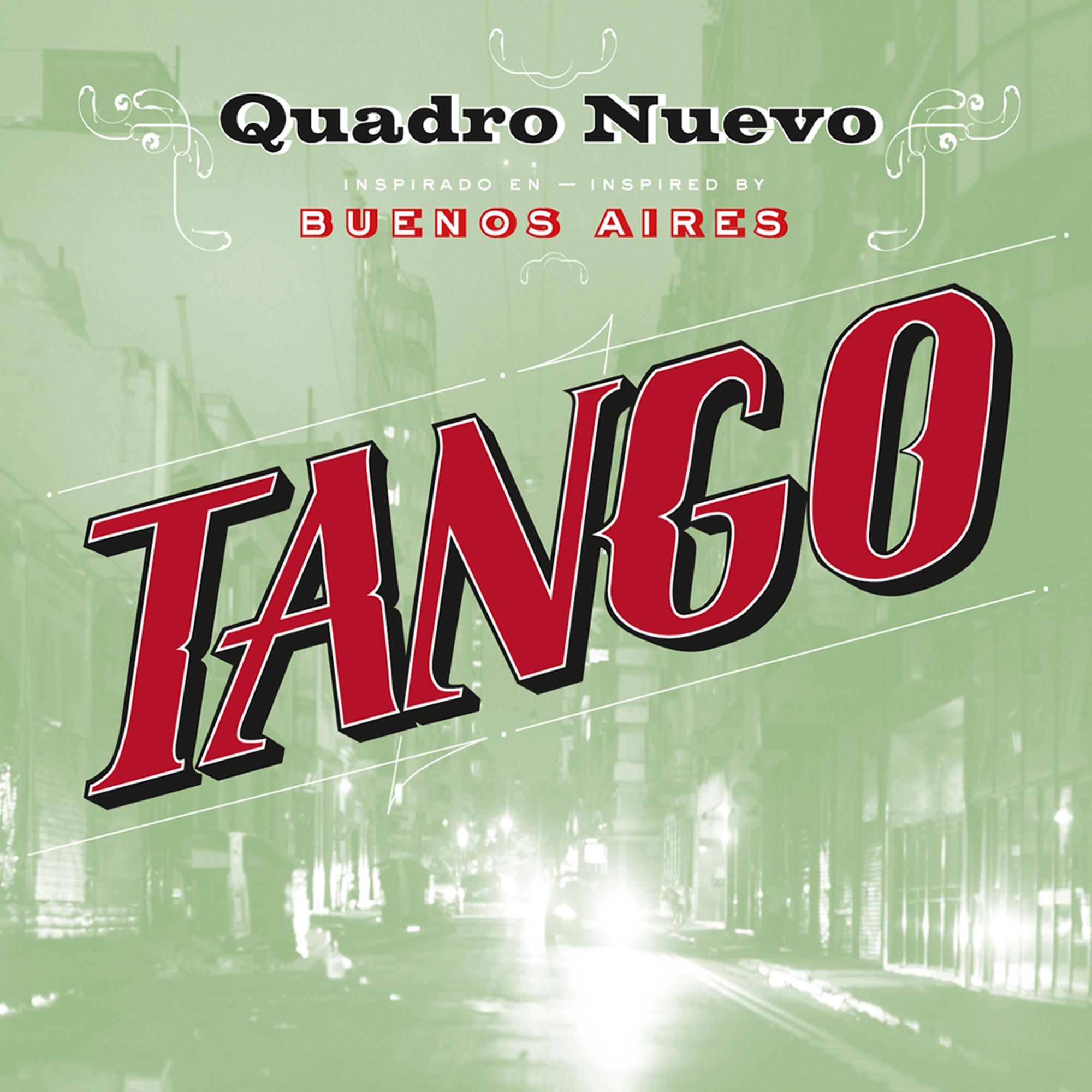 Albumcover mit dem Wort TANGO in Rot über einer Stadtlandschaft, mit dem Bandnamen.