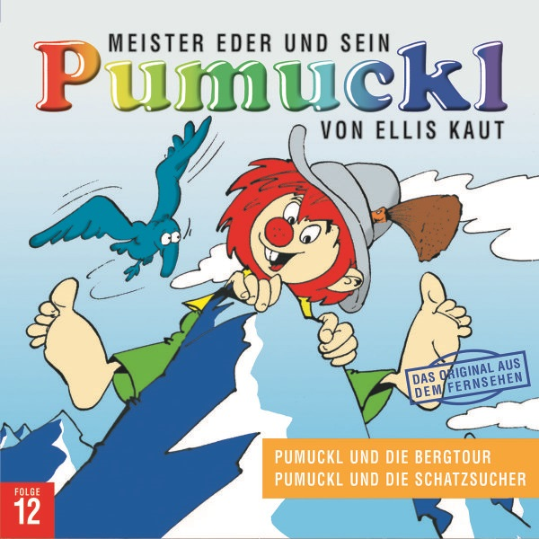 Cartoon-Cover mit einer Cartoonfigur auf einem Berggipfel.