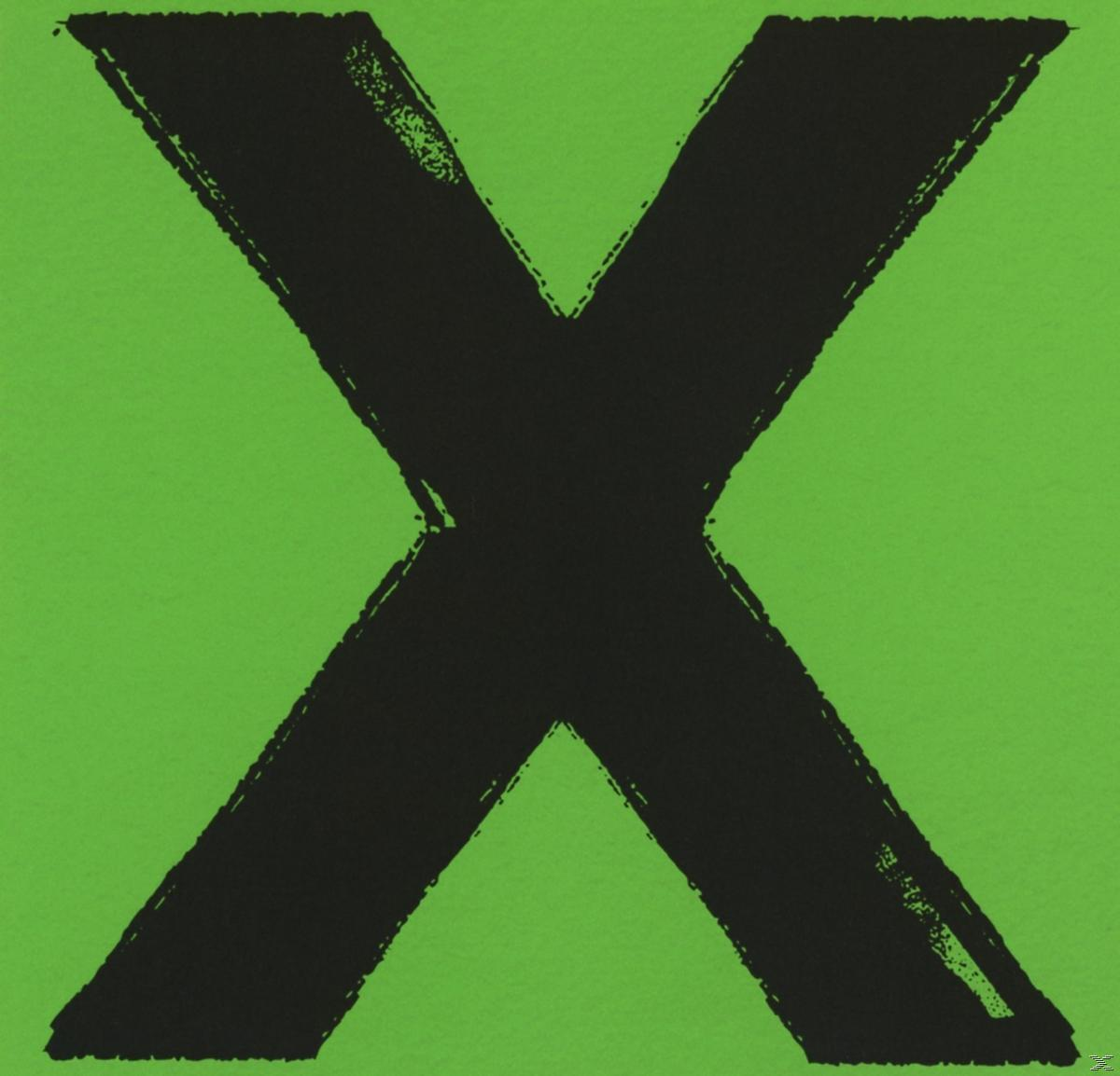 Albumcover: Ein großes schwarzes X auf grünem Hintergrund. Künstler: Ed Sheeran.