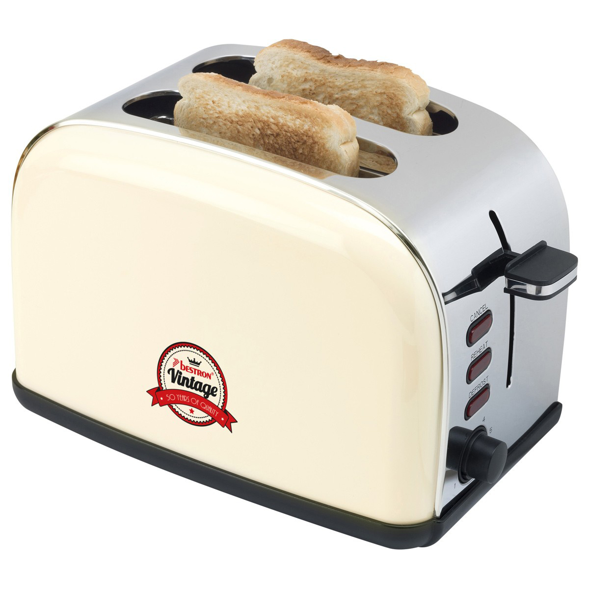 Watt, Toaster Creme ATS100RE BESTRON Schlitze: 2) (1000