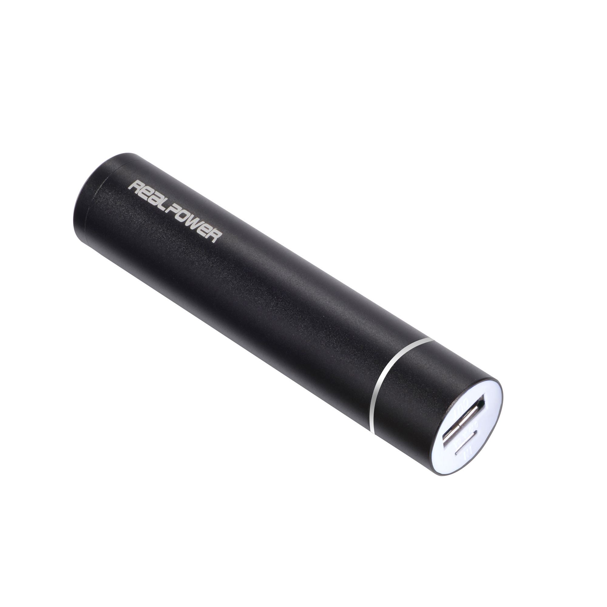 REALPOWER PB-26 Alu Powerbank 2600 mAh Schwarz