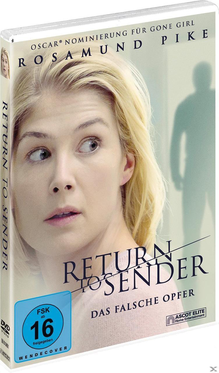 DVD-Cover mit Rosamund Pike, Titel 'Return to Sender' und Altersfreigabe.
