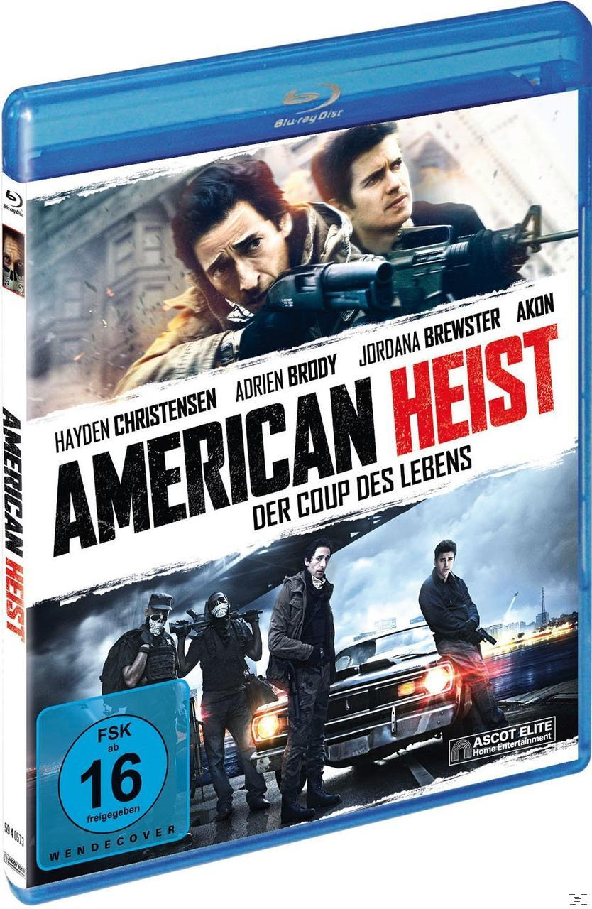 Blu-ray-Hülle für den Film American Heist. Zeigt Schauspieler und eine Action-Szene auf dem Cover.