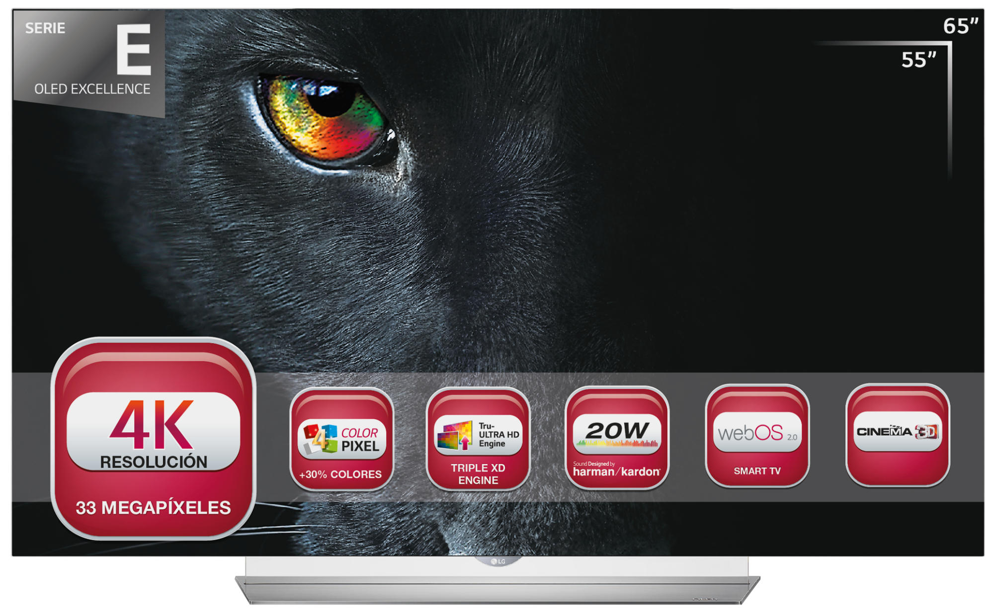 TV OLED 55" - LG 55EF950V, 4K, 3D, SMART TV WEBOS 2.0