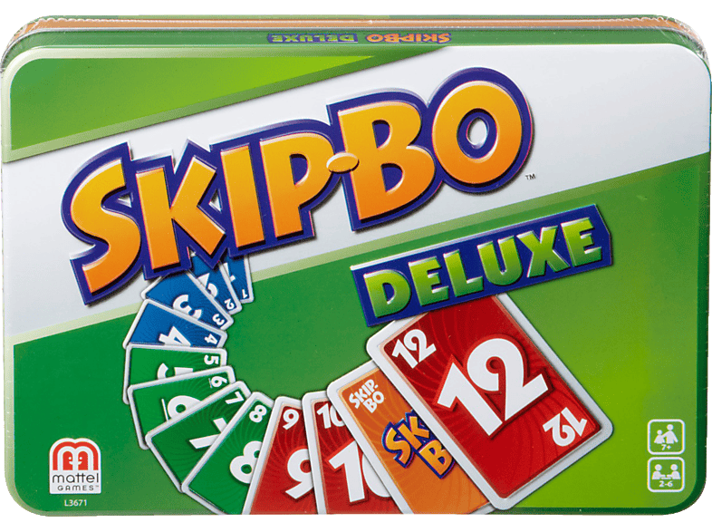 Deluxe in Mehrfarbig Kartenspiel MATTEL Skip-Bo Metalldose