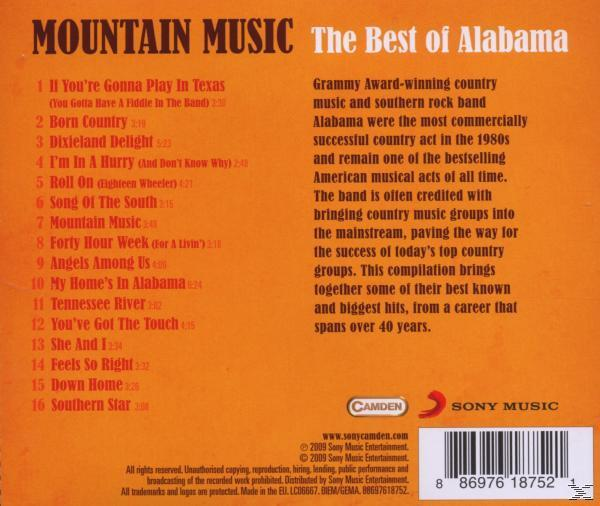 A The Best of Alabama CD borítója. Tartalmaz egy szám listát és egy rövid leírást a zenekarról.