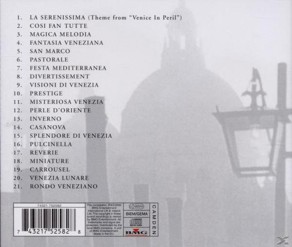 CD-Rückseite mit Songtiteln. Dunkler und hell schattierter Hintergrund. BMG- und Camden-Logos sind sichtbar.