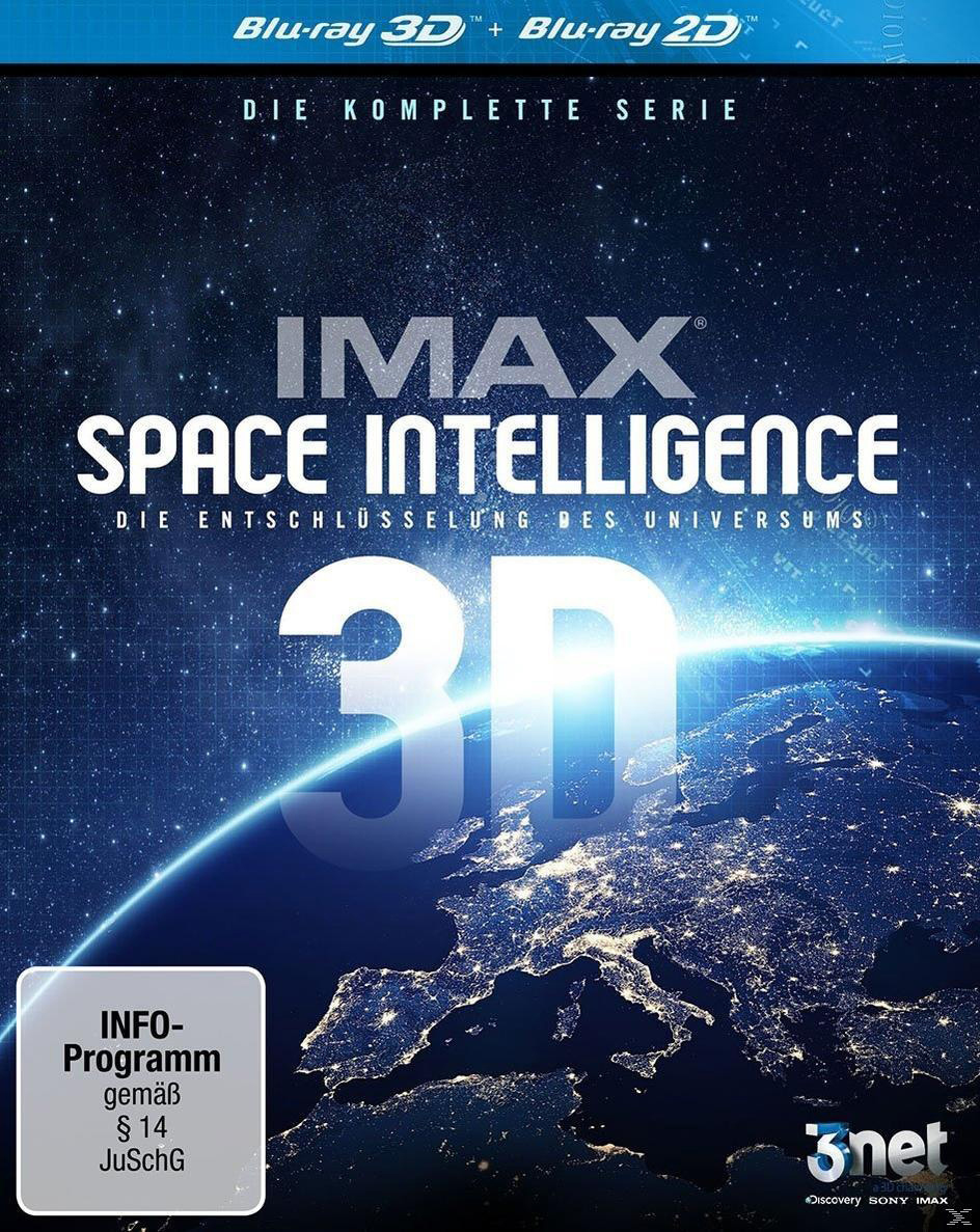 Blu-ray-Cover von 'IMAX Space Intelligence' mit Erd- und Weltraumbildern.