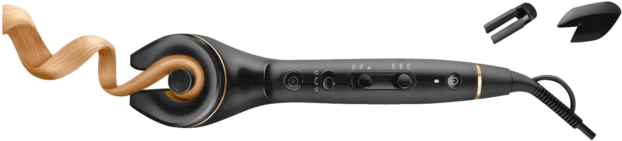 PHILIPS ProCare Auto Curler HPS940/00 für perfekte Locken auf Knopfdruck, 30s Aufheizzeit, schwarz Schwarz