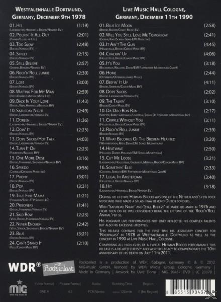 CD-Rückseite mit Tracklisten für zwei Konzerte in Westfalen und Köln.