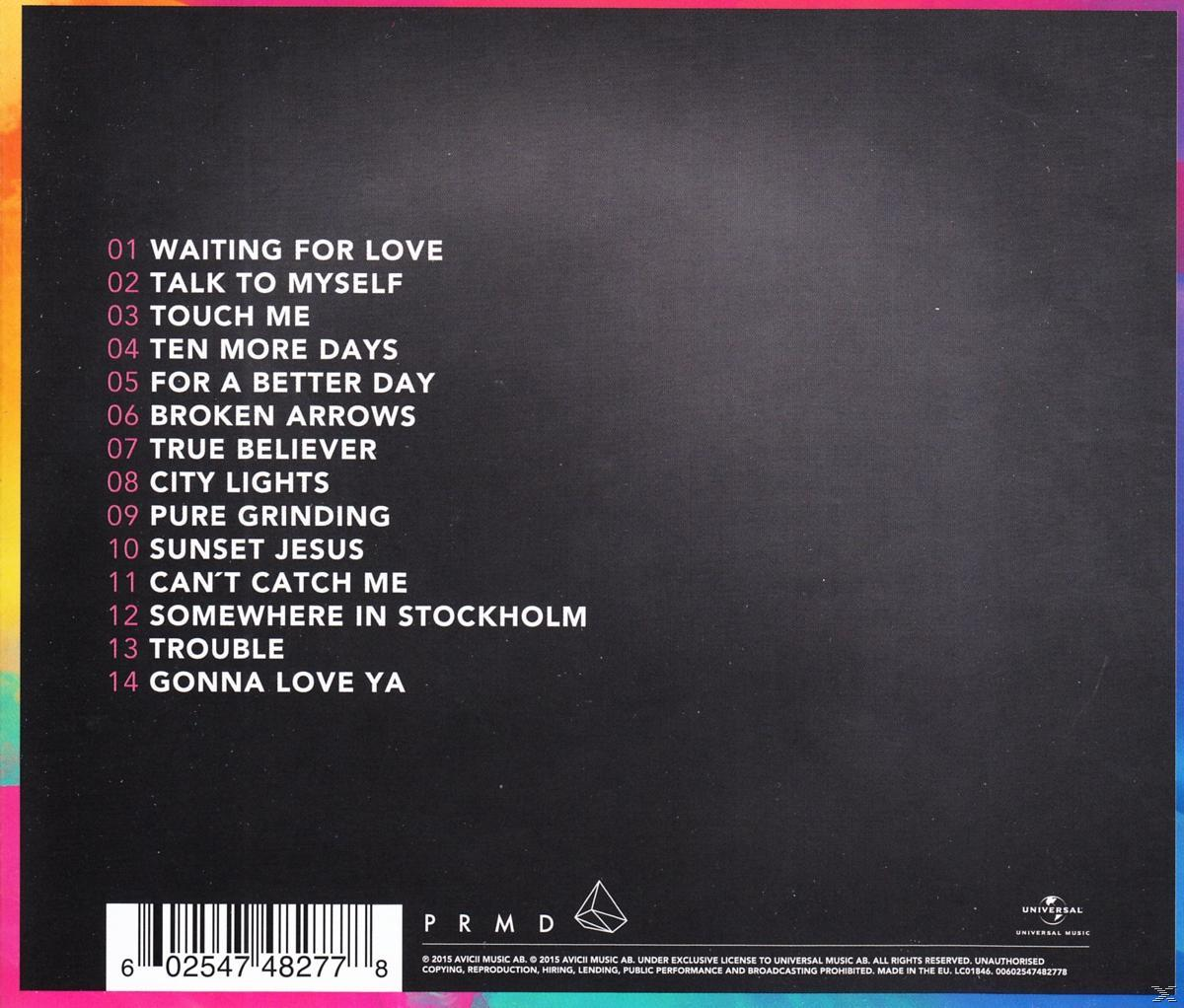Album borító fekete háttérrel és fehér és rózsaszín dalcímekkel. A dalok listája látható.