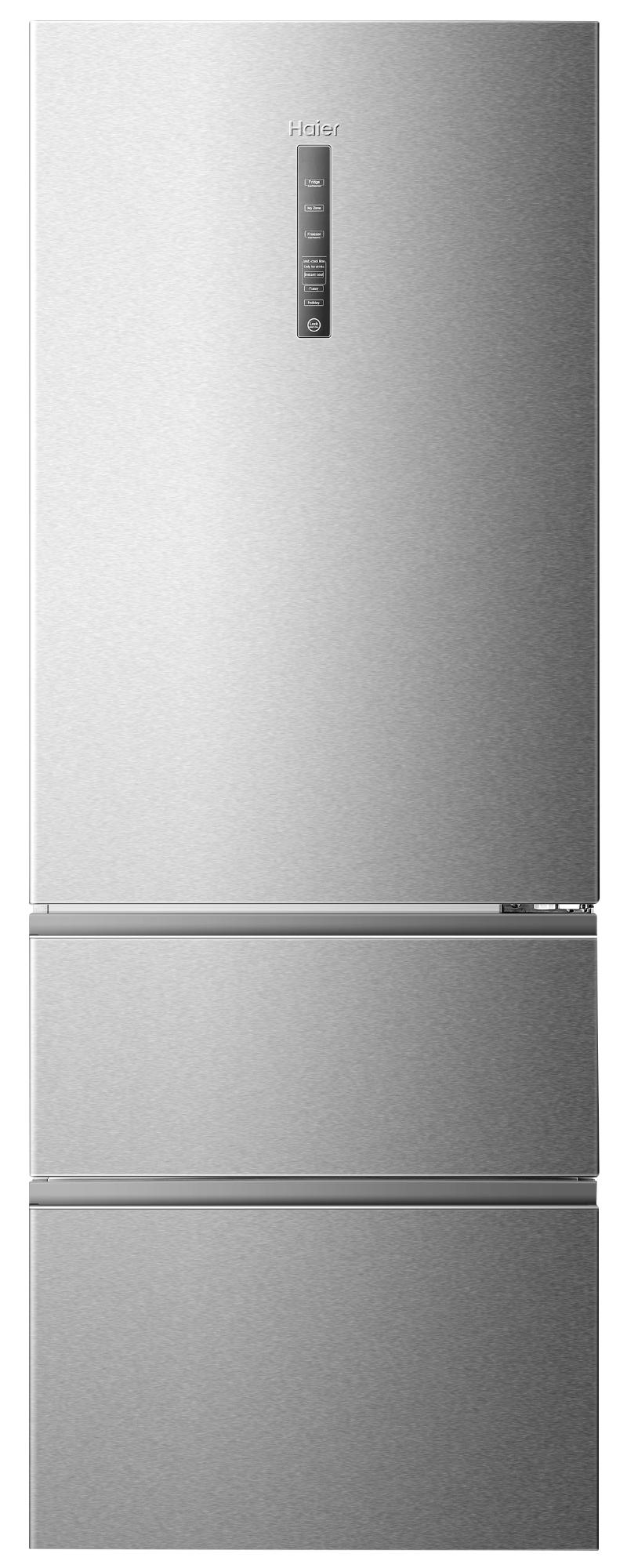 HAIER Kühl-/Gefrierkombination A3FE-742CMJ Kühlgefrierkombination (E, 463 l, 1900 mm hoch, Standgerät, Edelstahl)