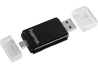 HAMA Lecteur 2en1 USB 2 OTG de cartes mémoire SD/microSD - Lecteur de cartes (Noir)
