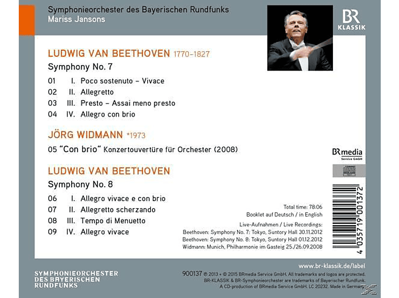 Thumbnail - Mariss Jansons, Symphonieorchester Des Bayerischen Rundfunks - Sinfonien 7 & 8/Con Brio (CD)