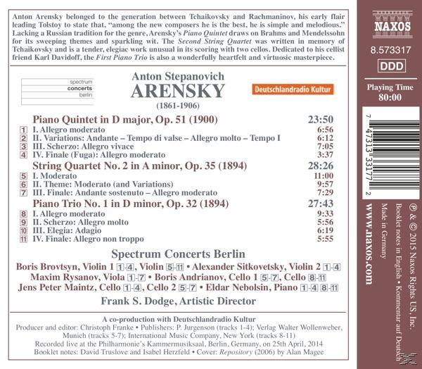 Rückseite des CD-Covers. Text über Musik, Komponisten und Songtitel mit weißem Hintergrund.