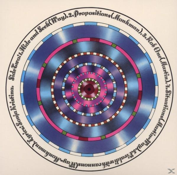 Album borítója körkörös dizájnnal szöveggel. Több koncentrikus gyűrű szöveggel.
