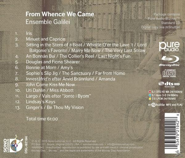 Ensemble Galilei - From Whence We Came  - (Blu-ray Audio)