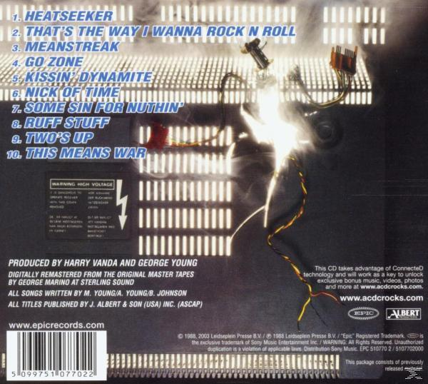 CD-Rückseite mit Songtiteln, mit einer Grafik von Drähten und dem Gesicht eines Mannes.