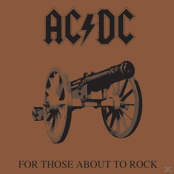AC/DC-Albumcover. Kanone auf braunem Hintergrund.