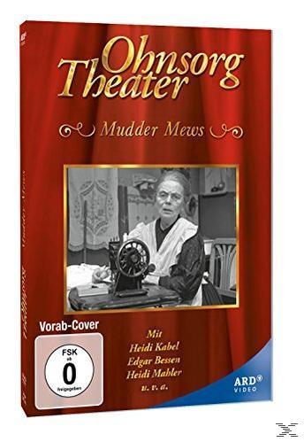 DVD-Cover eines deutschen Theaterstücks, mit einer Frau, die an einer Maschine näht, roter Hintergrund.