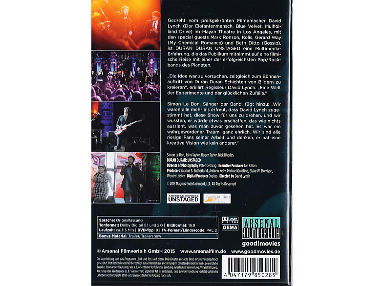 Thumbnail - Duran - Unstaged DVD