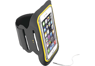 CELLULARLINE Armband Bracelet pour téléphones portables, noir - Bracelet de sport (Noir/jaune)