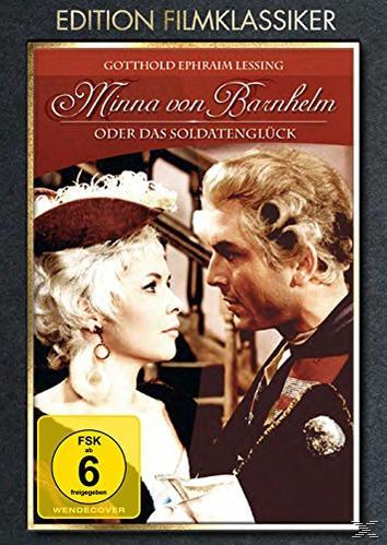 DVD-Cover mit einem Paar, das sich gegenübersieht. Es ist ein Schwarz-Weiß-Bild. Der Titel lautet „Minna von Barnhelm“.