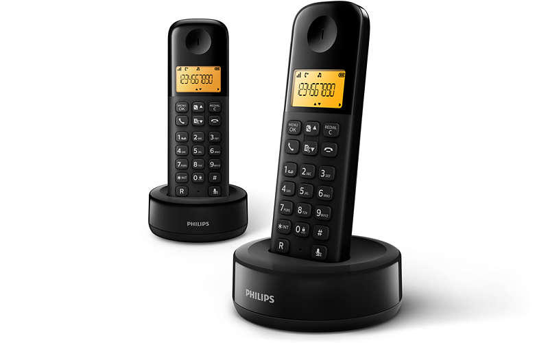 PHILIPS D1302B TR Kablosuz Telefon 2 Ahizeli Siyah