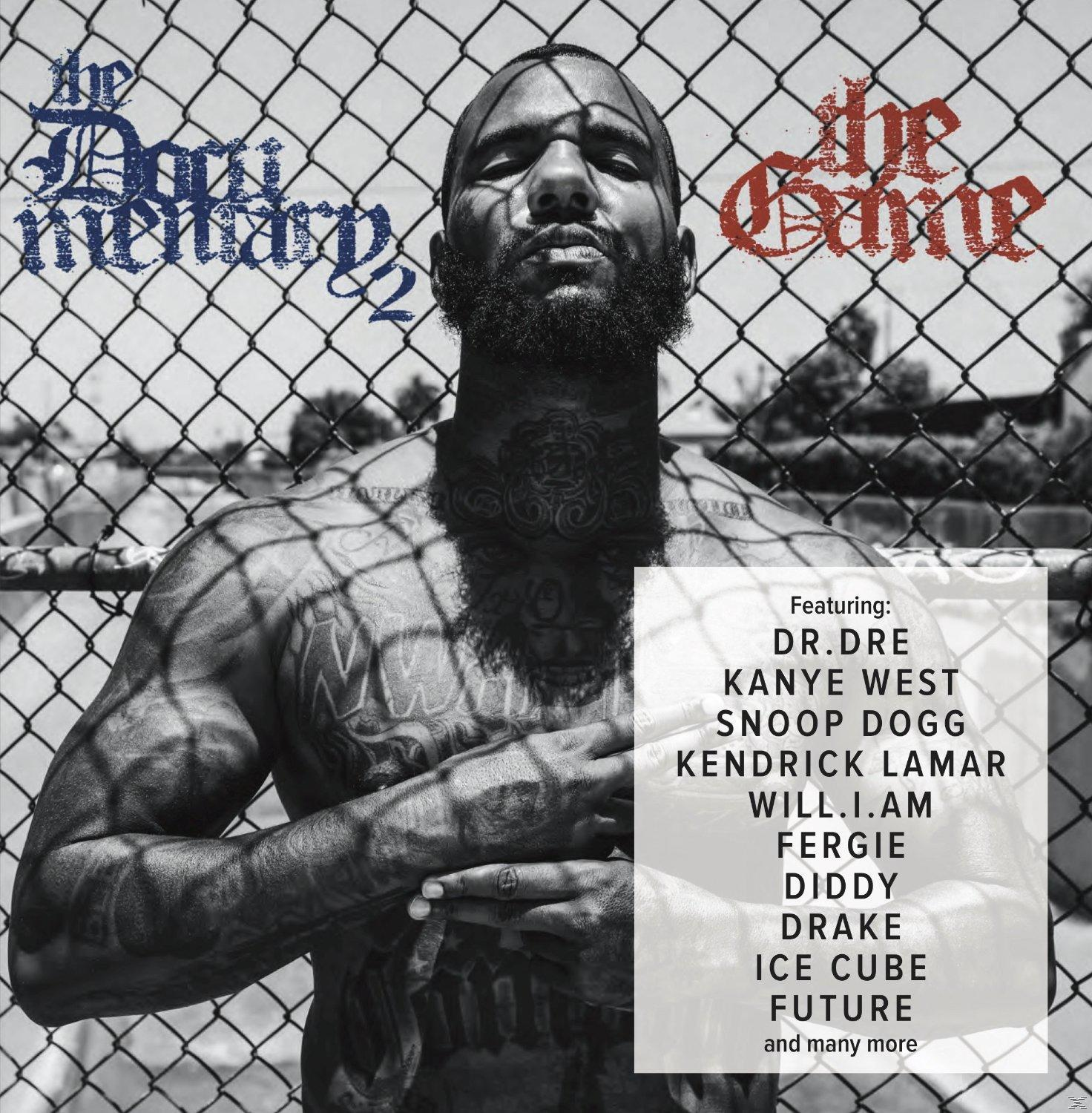 Albumcover. The Game, schwarzer Mann, ohne Hemd, Tattoos, Liste der beteiligten Künstler.