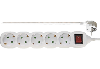 EMOS Elosztó, 5 aljzat kapcsolóval, 5 méter, 3x1,5mm2, fehér (P1525R)