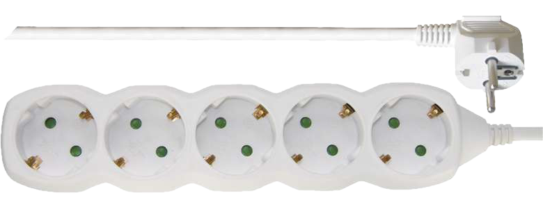 EMOS Elosztó, 5 aljzat, méter, 3x1,5mm2, fehér (P0525R)