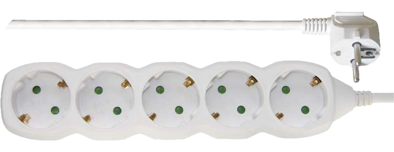 EMOS Elosztó, 5 aljzat, 3 méter, 3x1,5mm2, fehér (P0523R)