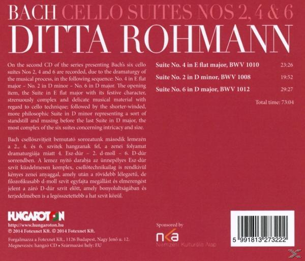 Ditta Rohmann - Cellosuiten 2, 4, 6 (CD)
