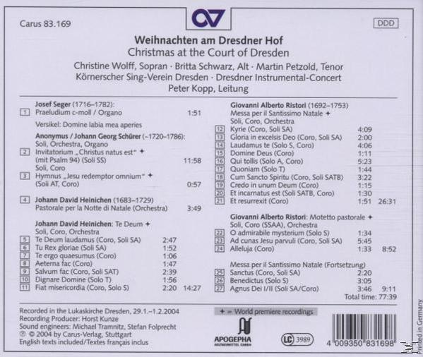 CD-Rückseite mit Titelliste, Credits und Text. Das Cover ist weiß mit schwarzem Text.