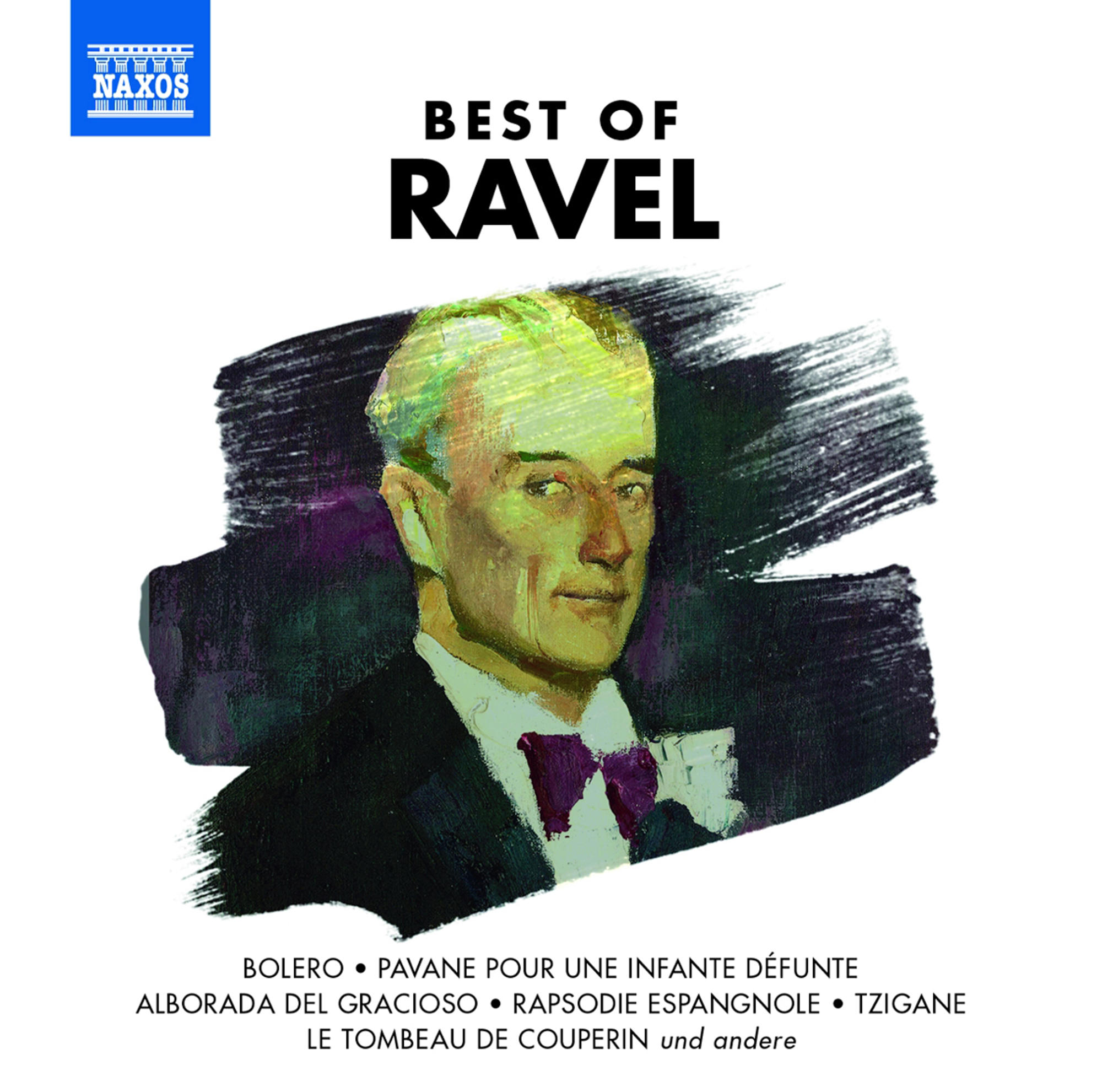 Albumcover von "Best of Ravel" mit einem Porträt eines Mannes und Text.