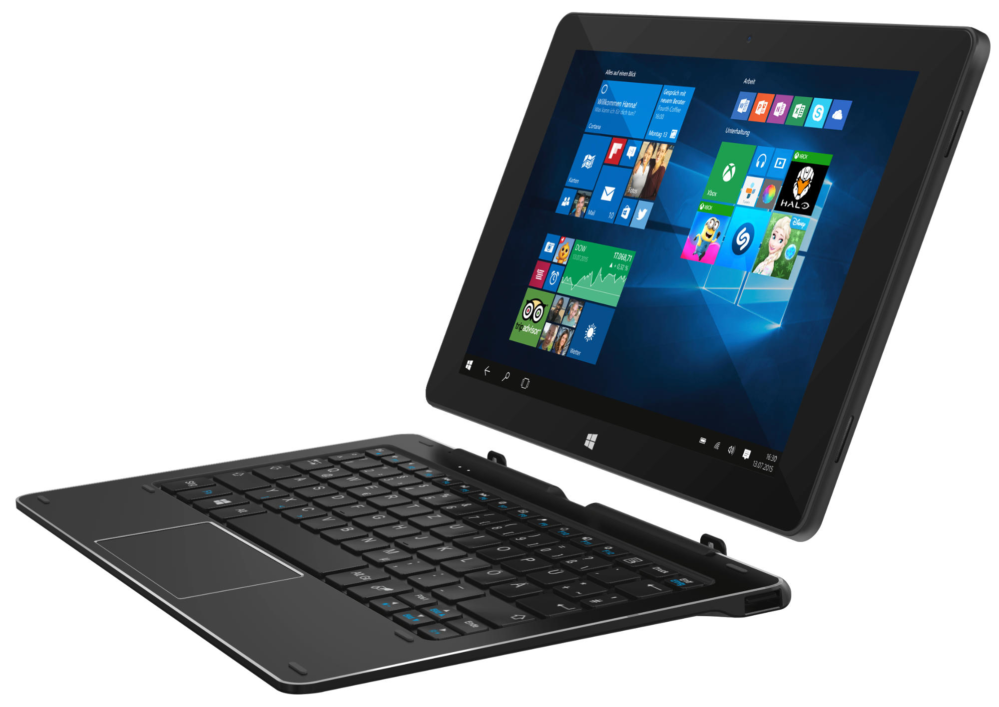 TREKSTOR SurfTab duo W1 Volks-Tablet WiFi , Convertible, 32 GB, 10,1 Zoll, Schwarz