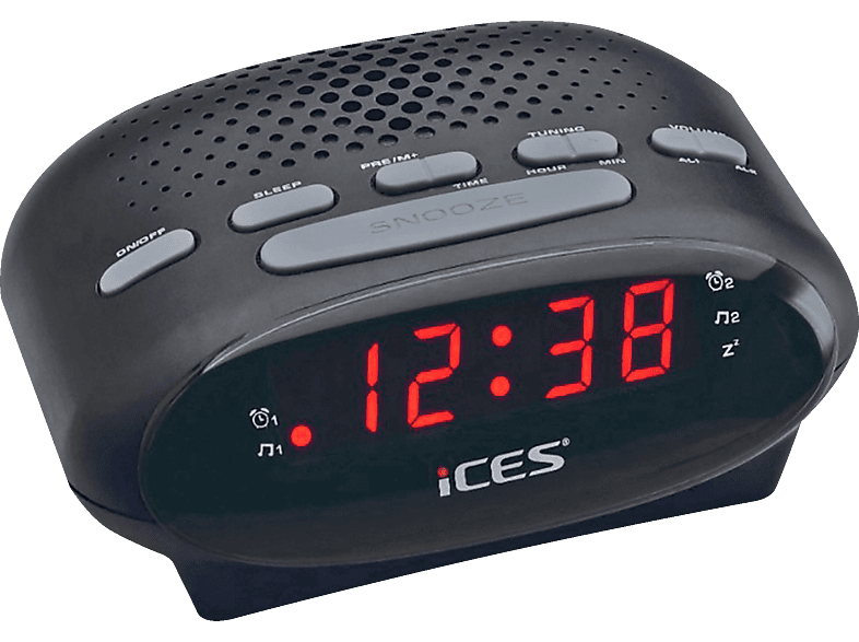 ICES Wekkerradio FM Zwart (ICR-210 BLACK)