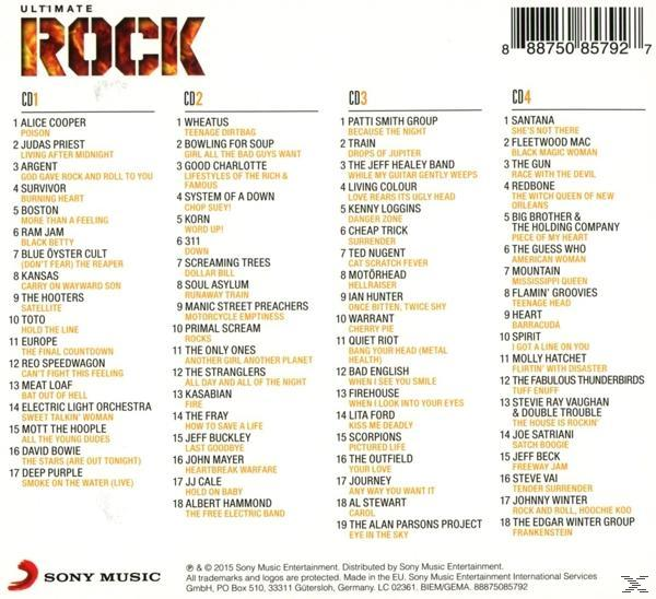 CD avec des listes de chansons, y compris les artistes et les titres.