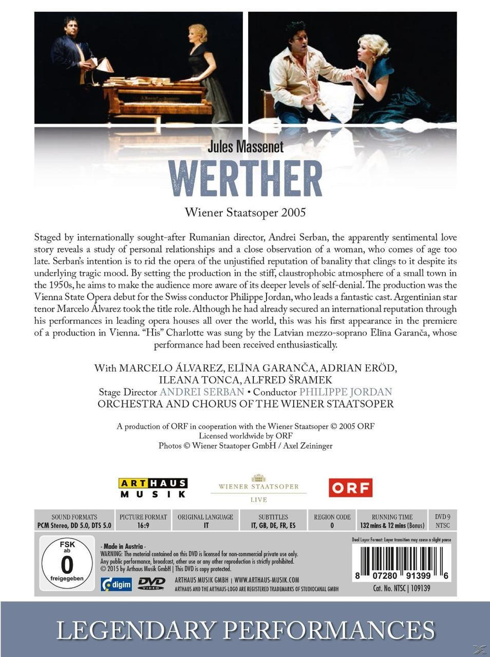 Adrian Erod, Alfred Sramek, Philippe Jordan, Chor Der Wiener Staatsoper, Orchester Der Wiener Staatsoper, Garanca Elina, Marcelo Álvarez - Werther  - (DVD)