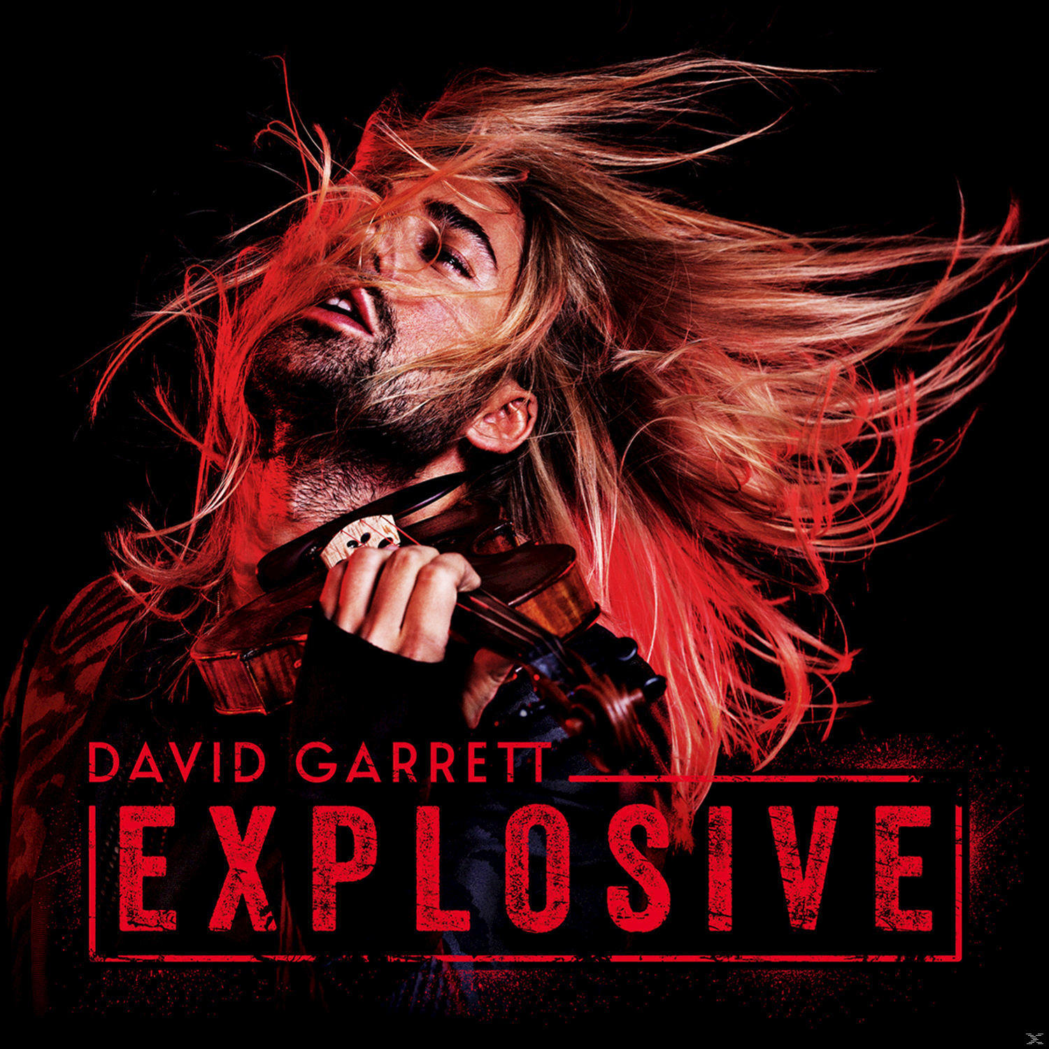 Albumcover mit einem Mann mit fließendem Haar, der eine Geige hält, und Text in Rot.