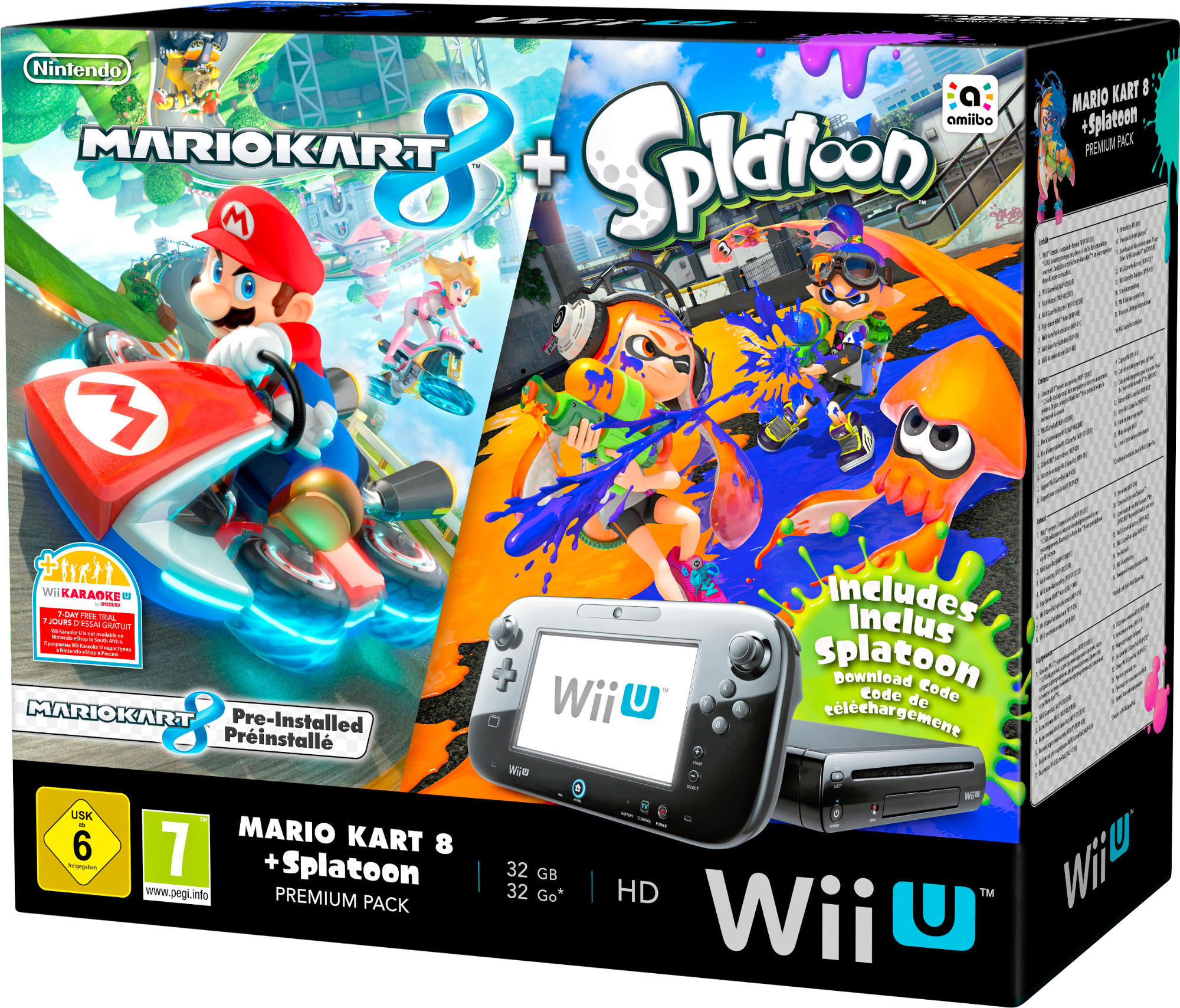 NINTENDO Wii U Mario Kart 8 + Splatoon Premium Pack Schwarz