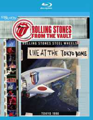 Blu-ray lemez borítója a Rolling Stones Live at the Tokyo Dome című albumáról. Tartalmaz egy repülőgép képét.
