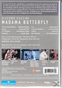 DVD-Cover: Giacomo Puccini, Madama Butterfly. Fotos aus der Oper, Text und Credits.