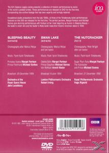 DVD-Hülle mit Text über Ballettaufführungen und dem BBC-Logo auf rosa Hintergrund.