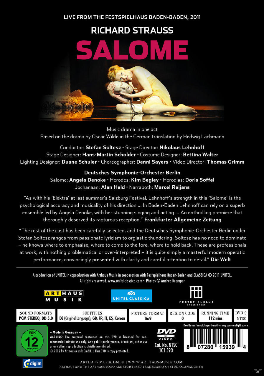 Angela Denoke, Kim Begley, Doris Soffel, Alan Held, Marcel Reijans, Deutsches Symphony Orchester Berlin - Salome  - (DVD)