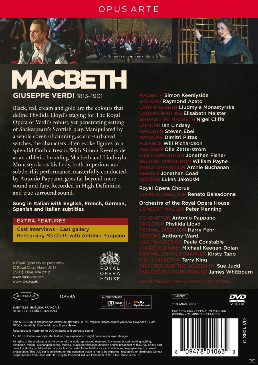 House Raymond Aceto, (DVD) Of Macbeth Opera Royal Kennlyside, Simon Royal The Opera Liudmyla - - Orchestra Monastyrska, Chorus,