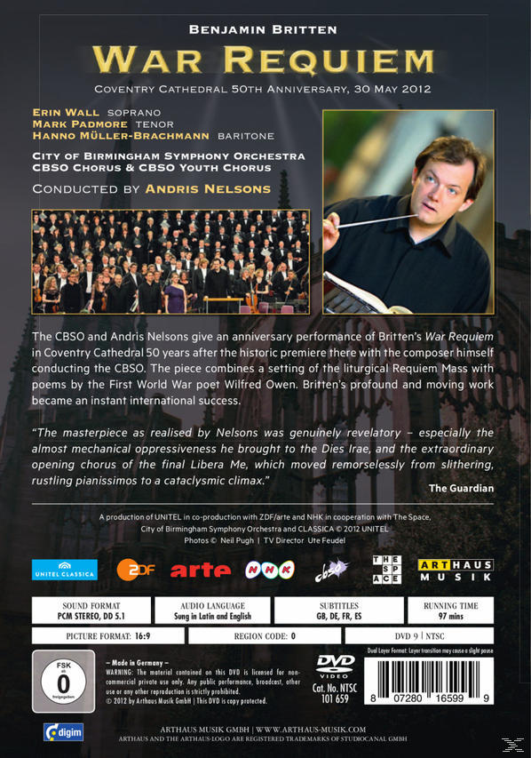 City Of Birmingham Symphony Orchestra, Cbso Chorus & Orchestra - War Requiem  - (DVD)