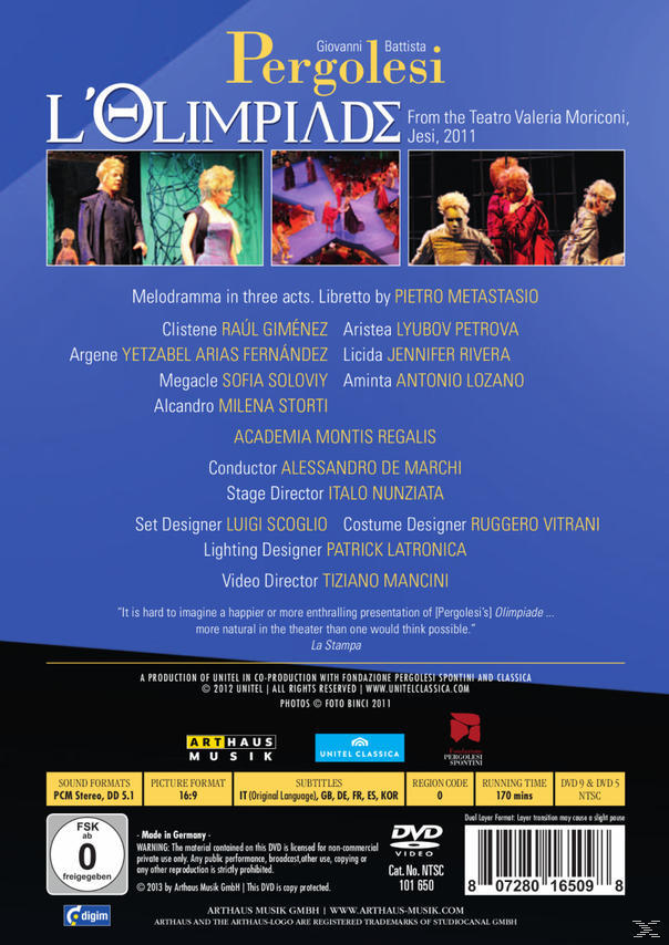 Raul Gimenez, Lyubov Petrova, Yetzabel Arias Fernández, Academia Montis Regalis - L'olimpiade  - (DVD)