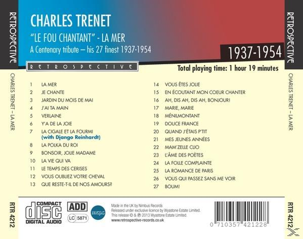 Charles Trenet - La Mer - A Centenary Tribute  - (CD)